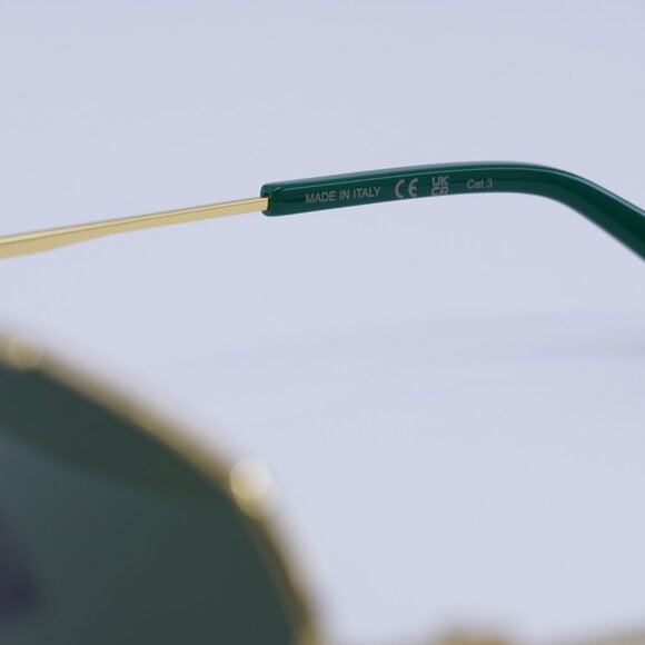 🕶️ New Bottega Veneta BV1302S 003 Sunglasses - Gold Frame, Green Lenses - Picture 7 of 10